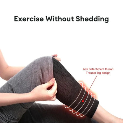 Wool Knee Pads Leg Warmer with Strap Adjustable for Men & Women